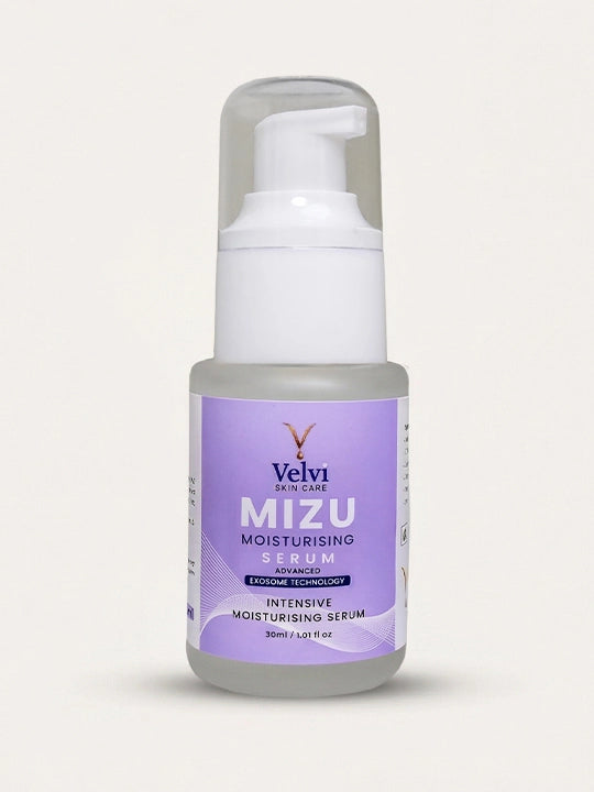 Velvi Mizu Moisturizing Serum bottle on a white background