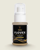 Velvi Flovex Anti-Hair Fall Serum bottle on a beige background. hair fall serum Pakistan